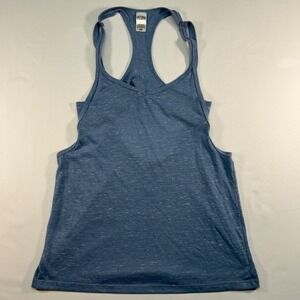 Victoria Sport Womens Blue Space Dye Racerback Tank Top V-Neck Small‎